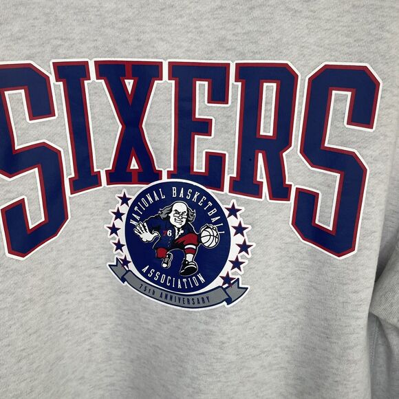 Nike NBA Philadelphia 76ers 75th Anniversary Sweatshirt Gray Mens Size Small - Picture 4 of 9